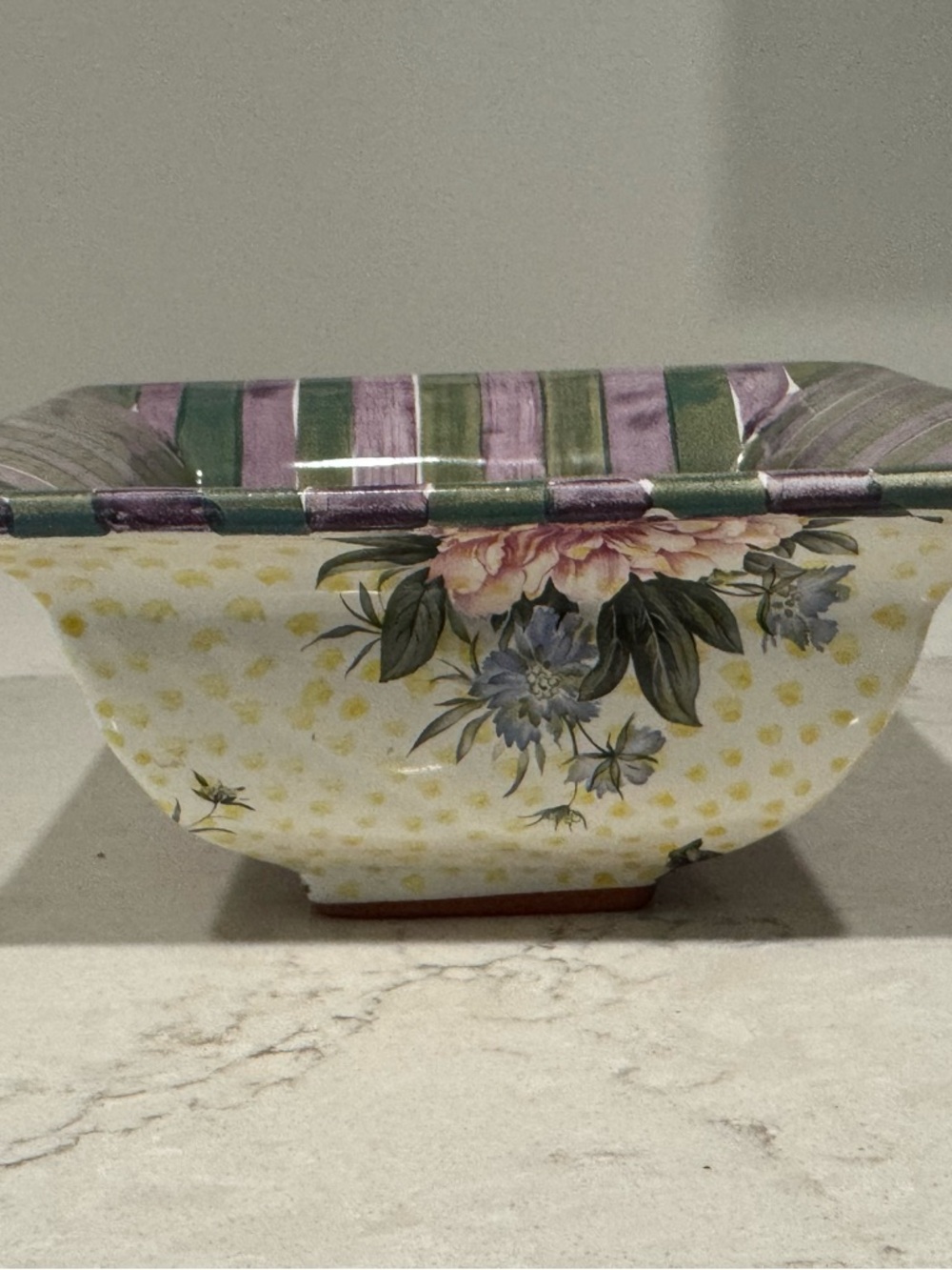 Vintage MacKenzie Childs Torquay Kelp and Urchin Square Bowl - Picture 6 of 11